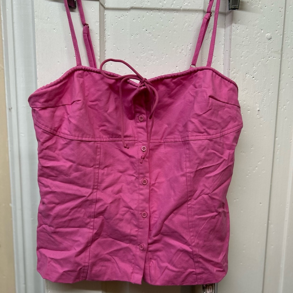 Missguided Pink Button-Up Camisole
